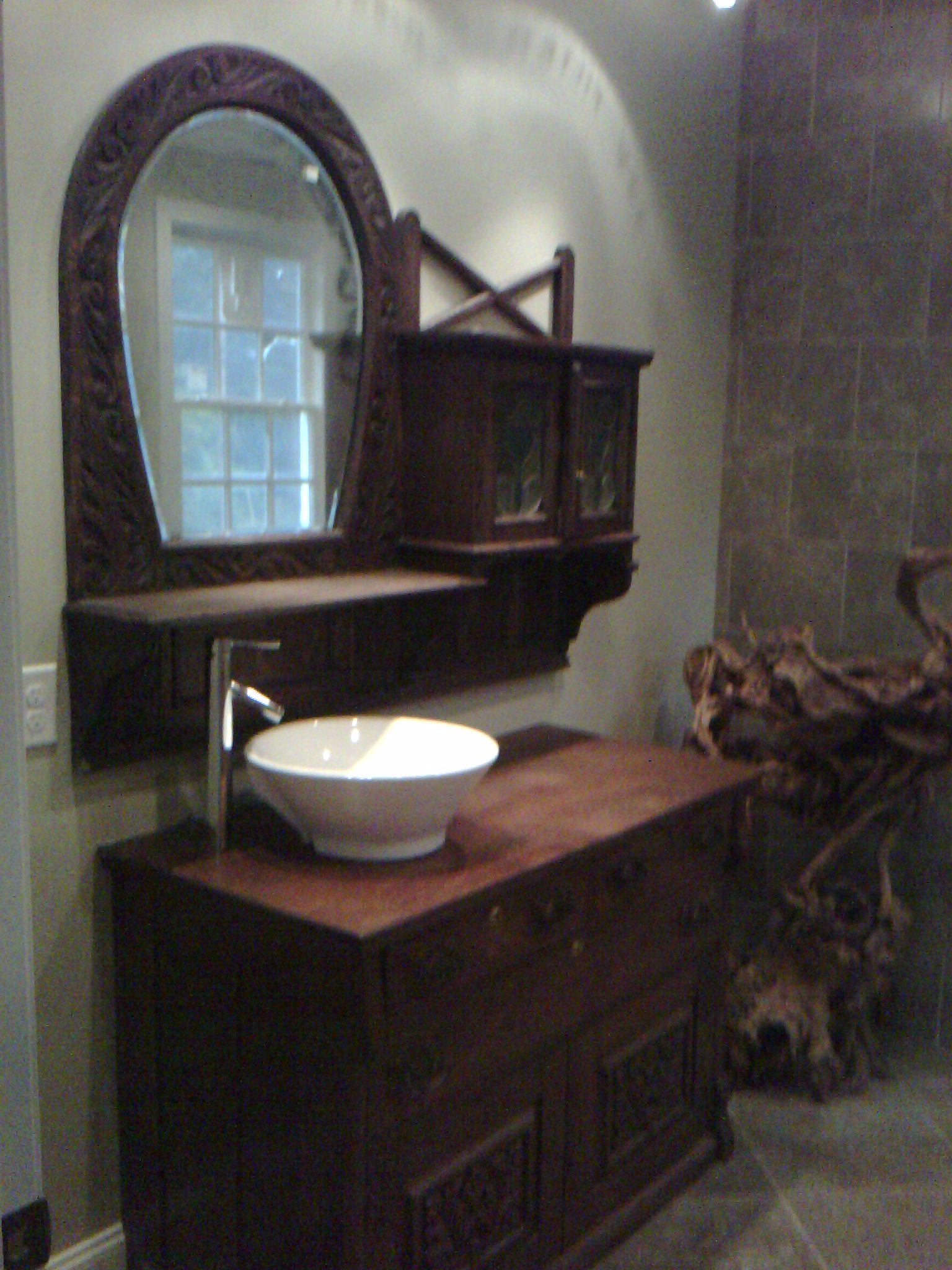 Custom vanity and sink project completed by home remodeling company Hedrick Creative Building, LLC in Lexington, NC